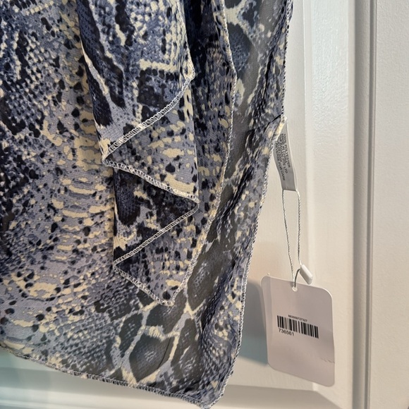 Blue Snake Print Chiffon Beach Swim Coverup -One Size New w/ tag - Picture 4 of 6